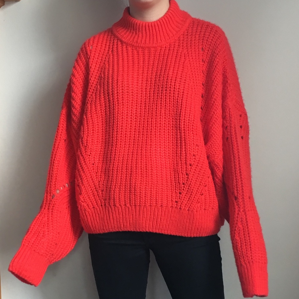 Oversized red sweater